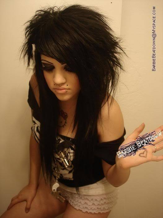 Long hair emo drunk shorts